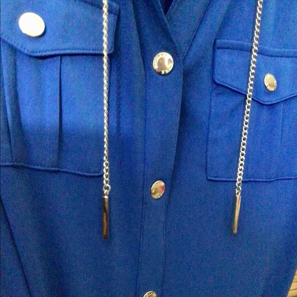 MICHEAL KORS beautiful royal blue shirt dress. - Picture 9 of 14